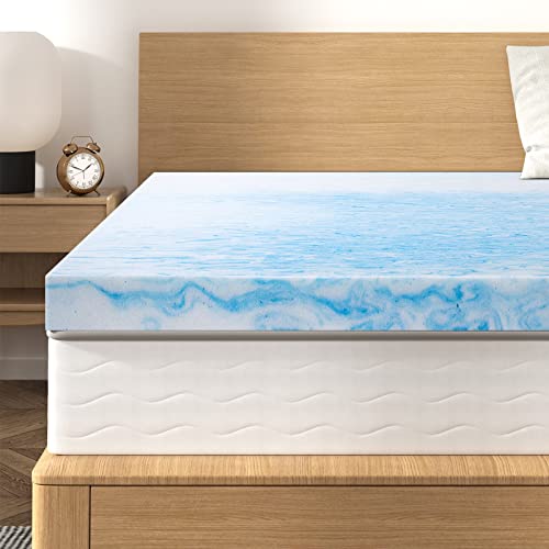 BedStory 2 Inch Memory Foam Mattress Topper Twin Size, Gel Infused Swirl Memory Foam Bed Topper for Back Pain Relief, Cooling Mattress Pad Ergonomic Design Skin-Friendly, CertiPUR-US Certified