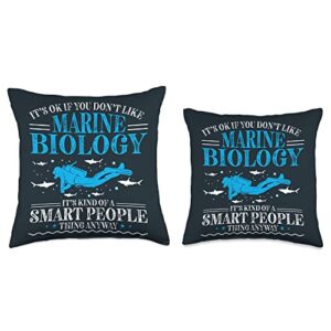 Marine Biologist Gifts for Teens, Adults, and Kids Ocean Scientist Science Biology Marine Biologist Throw Pillow, 16x16, Multicolor