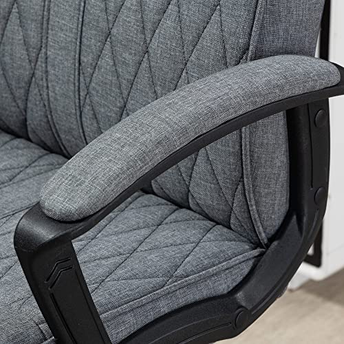 Vinsetto High-Back Home Office Chair, Computer Desk Chair with 360 Degree Swivel, Adjustable Height and Tilt Function, Dark Grey