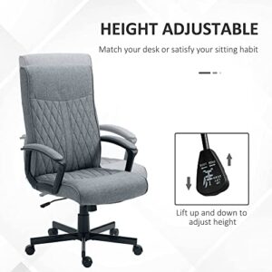 Vinsetto High-Back Home Office Chair, Computer Desk Chair with 360 Degree Swivel, Adjustable Height and Tilt Function, Dark Grey