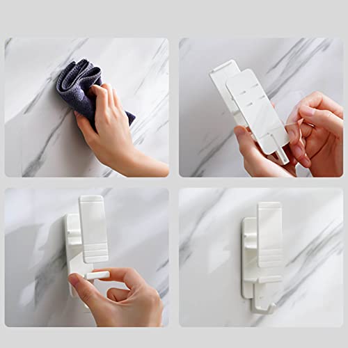 plplaaoo 4Pcs Bathroom Hooks,Adhesive Hooks,Waterproof Anti Slip Good Stickiness Towel Hooks,Large Utility Wall Hooks for Kitchen,Living Room,Bathroom,Bedroom