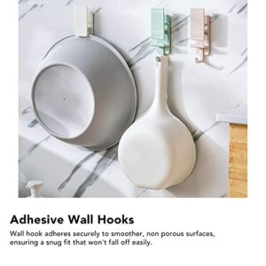 plplaaoo 4Pcs Bathroom Hooks,Adhesive Hooks,Waterproof Anti Slip Good Stickiness Towel Hooks,Large Utility Wall Hooks for Kitchen,Living Room,Bathroom,Bedroom