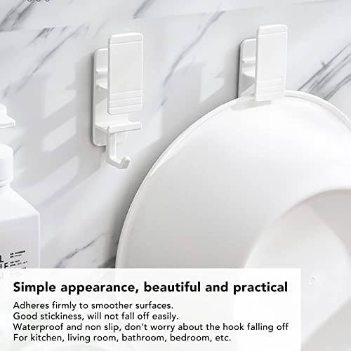 plplaaoo 4Pcs Bathroom Hooks,Adhesive Hooks,Waterproof Anti Slip Good Stickiness Towel Hooks,Large Utility Wall Hooks for Kitchen,Living Room,Bathroom,Bedroom