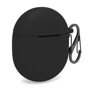 METEQI Silicone Case Compatible with Google Pixel Buds Pro (2022) Protective Cover with Carabiner (Black)