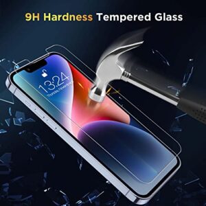 Totexil Screen Protectors for iPhone 14 6.1 inch, 3 Pack Ultra HD Screen Tempered Glass, Full Coverage, Scratch Resistant, 9H Hardness, Bubble Free, Easy Installation Tray, Case Friendly