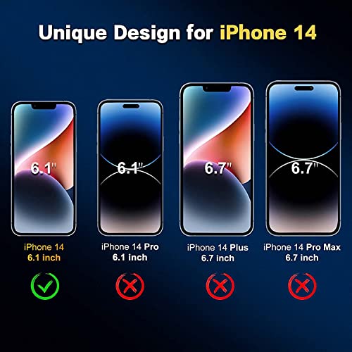 Totexil Screen Protectors for iPhone 14 6.1 inch, 3 Pack Ultra HD Screen Tempered Glass, Full Coverage, Scratch Resistant, 9H Hardness, Bubble Free, Easy Installation Tray, Case Friendly