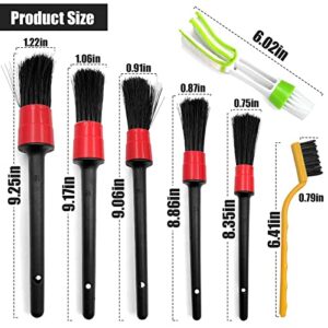 9 PCS Car Detailing Brush Set, Multifunction Car Wheels, Exterior, Interior Detail Cleaning Brush Set, Universal Car - 5pcs Detail Brush 3pcs Wire Brush 3pcs Auto Air Conditioner Brush