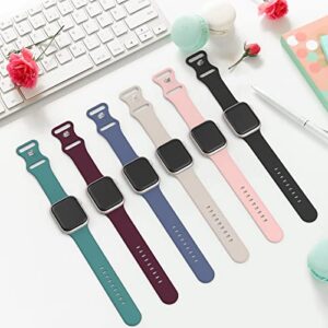 [7 Pack] Mage Plus Silicone Band Compatible with Apple Watch 38mm 40mm 41mm，Women and Men Sport Strap for iWatch Bands Series 8 7 SE 6 5 4 3 2 1-38mm/40mm/41mm