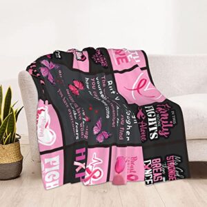 RESPRO Breast Cancer Blanket Gifts for Women,Get Well Soon Blanket Gifts for Women, Survivor Thoughtful Gifts for Breast Cancer Patients Women,Cancer Awareness Comfort Gifts,50x60 Inch