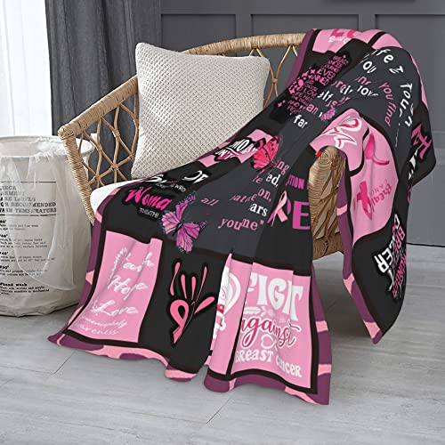 RESPRO Breast Cancer Blanket Gifts for Women,Get Well Soon Blanket Gifts for Women, Survivor Thoughtful Gifts for Breast Cancer Patients Women,Cancer Awareness Comfort Gifts,50x60 Inch