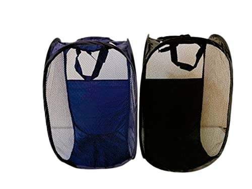 Laundry Pop-up Hamper Dirty Clothes Basket With Carry Handles Durable Fabric Collapsible Design for Clothes 2 Pack