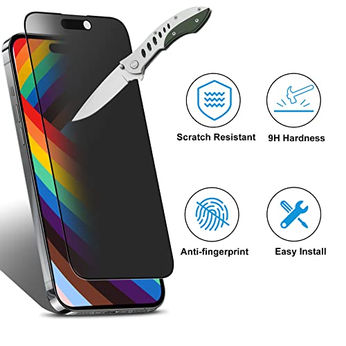 Mothca Matte Privacy Screen Protector for iPhone 14 Pro Max 6.7-inch with Alignment Sticker, Anti-Spy Anti-Glare Full Coverage Tempered Glass Anti-Fingerprint Shield Smooth & No Dark, Easy to Install