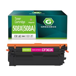 greenbox compatible 508x magenta high-yield toner cartridge replacement for hp 508x 508a cf363x toner for m553dn m553x m553n m552dn m553 m577 m577z m577dn m577f m577c printer (9,500 pages, 1 magenta)