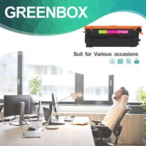 GREENBOX Compatible 508X Magenta High-Yield Toner Cartridge Replacement for HP 508X 508A CF363X Toner for M553dn M553x M553n M552dn M553 M577 M577Z M577dn M577f M577c Printer (9,500 Pages, 1 Magenta)