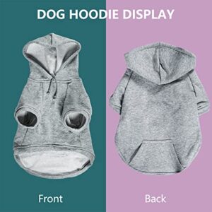 Furryilla Pet Clothes for Dog, Dog Hoodies Sweatshirt with Hood and Pockets for Small Dogs (Grey Dog Hoodie, Large)