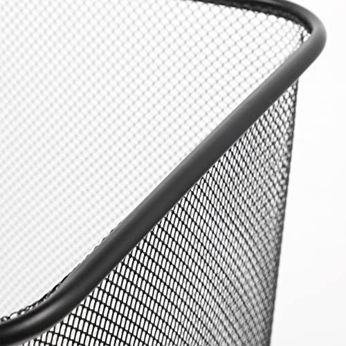 GANAZONO Small Plastic Wastebasket Square Waste Paper Basket Mesh Paper Trash Bin Metal Garbage Can Iron Trash Bin Garbage Container for Kitchen Home Office (Black S) Waste Paper Basket