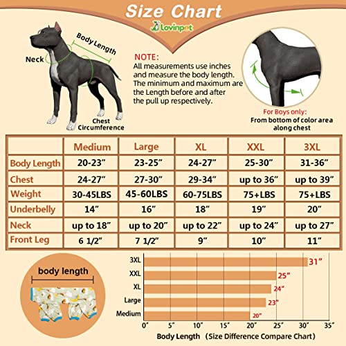 LovinPet Pet Surgery Clothes for Large Dogs - Dog Pajamas, Undershirt for Dog Coats, Lightweight Stretchy Fabric, Jungle Print, UV Protection, Pet PJ's, Large Breed Dog Jammies,Brown XXL