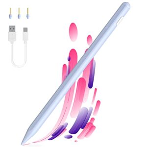 stylus pen for ipad with palm rejection, magnetic adsorption ipad pencil 2nd generation compatible with (2018 and later) apple ipad 10/9/8/7th, pro 11/12.9 inch, air 5/4/3rd, mini 6/5th (light purple)