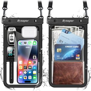 [up to 10"] large waterproof phone pouch bag - 2pack, waterproof case compatible with iphone 14 pro max/13/12/11/xr/x/se/8/7,galaxy s22/s21 google, ipx8 cellphone dry bag beach vacation essentials