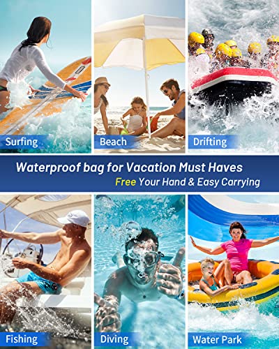 [Up to 10"] Large Waterproof Phone Pouch Bag - 2Pack, Waterproof Case Compatible with iPhone 14 Pro Max/13/12/11/XR/X/SE/8/7,Galaxy S22/S21 Google, IPX8 Cellphone Dry Bag Beach Vacation Essentials