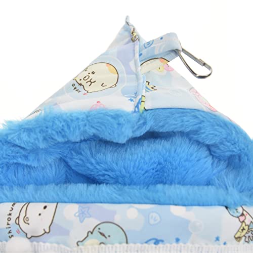 MuYaoPet Ferret Sugar Gliders Hammock Bed Pouch Swing Winter Warm Small Animal Hanging Bed Hideout Hut Sack for Gerbil Rat Guinea Pig Squirrel Small Animal Cage Accessories (Blue)