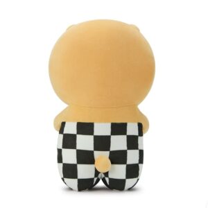 KAKAO Official Merchandise-Checkerboard Pattern Flat Pillow Cushion_Ryan in Checkerboard Pattern Pants and Choonsik in Half Black (Ryan 15.7 inch)