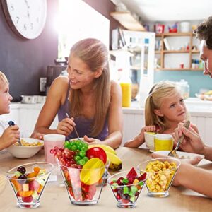 8 Pieces Angled Plastic Bowls Clear Serving Bowls Acrylic Candy Buffet Containers Round Salad Bowls for Party Dish Popcorn Ice Soup Snack Pasta Chips Fruit Prep, 14 oz 19 oz 24 oz 61 Oz, 4 Sizes