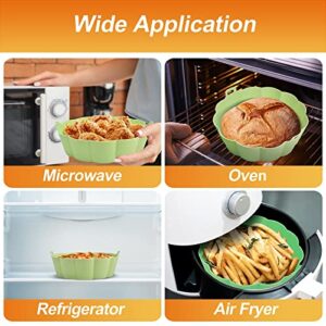 4 Pack Air Fryer Silicone Liners Reusable Round Insert, 8.5 Inches for 5 to 8 Qt Food Safe Air Fryer Basket Accessories Dishwasher Washable Replacement Silicone Pot for Oven Accessories