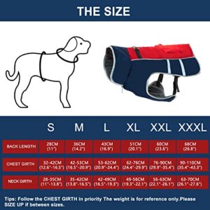 JOYELF Winter Warm Dog Coat, Reflective Waterproof Dog Jacket with Harness Traction Belt, Adjustable Size Windproof Dog Vest Warm Dog Apparel for Small to Medium Dogs - Medium Size