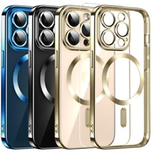 DOSNTO Magnetic Clear iPhone 12 Pro Max Case with MagSafe: Integrated Camera Glass, Slim Silicone Cover, Anti-Fingerprint Scratch, Wireless Charging