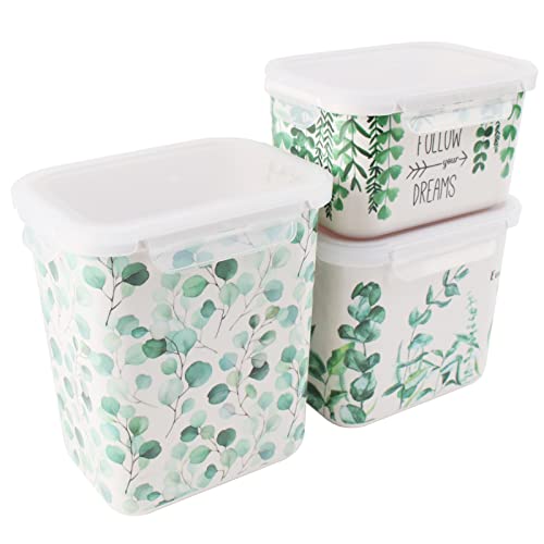 DAPOTO Food Storage Containers Set - 3 Pcs Container with Airtight Lids,Dishwasher Safe and Freezer Friendly,2.9,2.2,1.4 QT