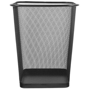 hanabass black mesh metal trash can square mesh wire wastebasket vintage garbage bin reusable bedroom rubbish can for kitchen farmhouse home office