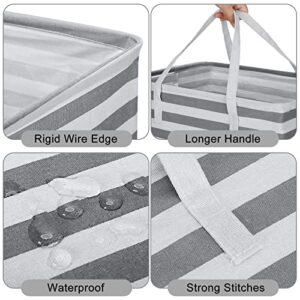 6 Pcs Laundry Hamper 75L Large Collapsible Laundry Baskets Freestanding Dirty Clothes Hamper Waterproof Clothes Hampers Organizer with Easy Carry Handles for Laundry Clothes Bedroom (Gray, White)