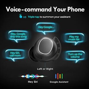 True Wireless Earbuds Call Headphones Deep Bass Bluetooth 5.0 Light Weight Wireless Charging Case IPX7 Waterproof Headset Black