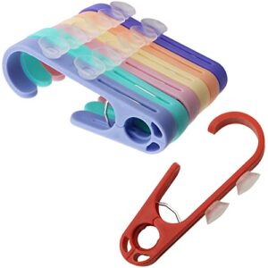 JJHXSM Multi Functional 3 in 1 Utility Clip Hook Rainbow Color Kit 95x30mm Clothespins Hook Sock Clip Laundry Clothes Pins for Clothes Quilt Blanket Home Kitchen Outdoor Trip