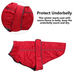 Dachshund Coat Waterproof, Perfect for Dachshund Sausage, Puppy Winter Jacket with Padded Fleece Lining, Outdoor Dog Clothing with Adjustable Bands and Underbelly Protection - Red - XS