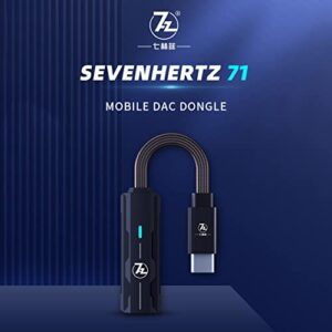 7HZ Sevenhertz 71 USB DAC AMP, USB-C to 3.5mm Audio Cable Headphone Amplifier