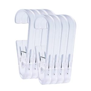 kooniosio large laundry hook clothes pins 8pcs sock clip laundry clips with springs, strong plastic clothes drying line pegsfor home kitchen outdoor