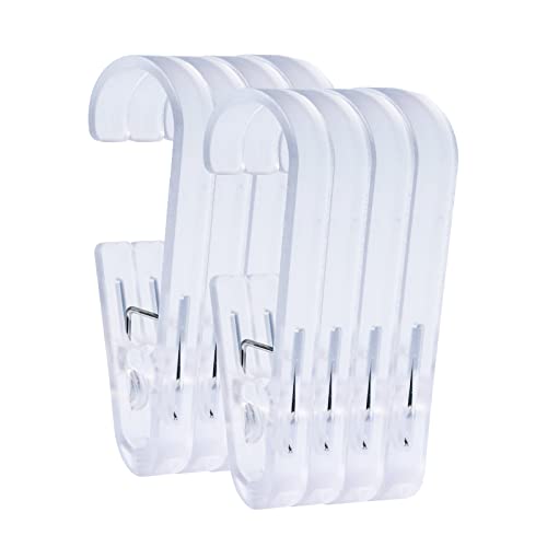 KooNiosio Large Laundry Hook Clothes pins 8pcs Sock Clip Laundry Clips with Springs, Strong Plastic Clothes Drying Line Pegsfor Home Kitchen Outdoor