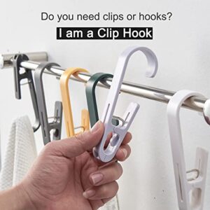 KooNiosio Large Laundry Hook Clothes pins 8pcs Sock Clip Laundry Clips with Springs, Strong Plastic Clothes Drying Line Pegsfor Home Kitchen Outdoor