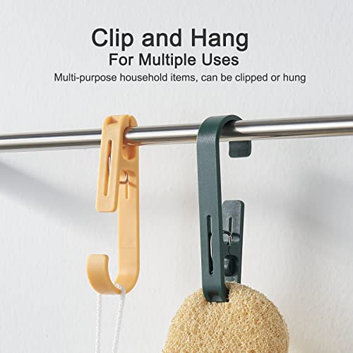 KooNiosio Large Laundry Hook Clothes pins 8pcs Sock Clip Laundry Clips with Springs, Strong Plastic Clothes Drying Line Pegsfor Home Kitchen Outdoor