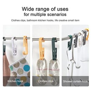 KooNiosio Large Laundry Hook Clothes pins 8pcs Sock Clip Laundry Clips with Springs, Strong Plastic Clothes Drying Line Pegsfor Home Kitchen Outdoor