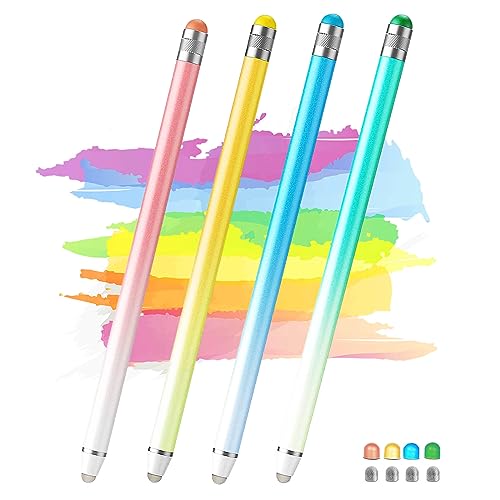 Stylus Pens for Touch Screens with 8 Extra Tips High Sensitivity & Precision Tablet Pen(4pcs),2 in 1 Stylus for iPad Compatible with All Devices