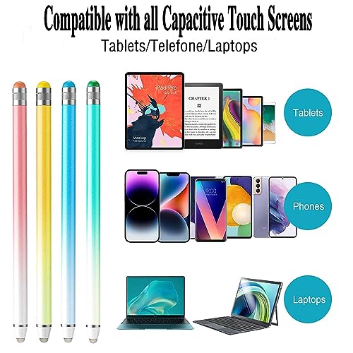 Stylus Pens for Touch Screens with 8 Extra Tips High Sensitivity & Precision Tablet Pen(4pcs),2 in 1 Stylus for iPad Compatible with All Devices