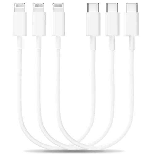 [Apple MFi Certified] Short USB-C to Lightning Cable (3Pack 0.6FT), iPhone Fast Charger Cable USB-C Power Delivery Charging Cord High Speed Data Sync for iPhone 14 13 12 11 Pro XS XR X 8 iPad Airpods