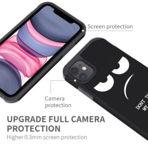 LEEGU for iPhone 11 Case, Cute [Don't Touch My Phone] Shockproof Dual Layer Heavy Duty Protective Silicone Plastic Cover for Girls Women Boys Men Phone Case (iPhone 11 6.1-inch)