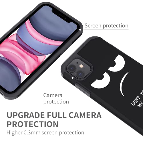 LEEGU for iPhone 11 Case, Cute [Don't Touch My Phone] Shockproof Dual Layer Heavy Duty Protective Silicone Plastic Cover for Girls Women Boys Men Phone Case (iPhone 11 6.1-inch)