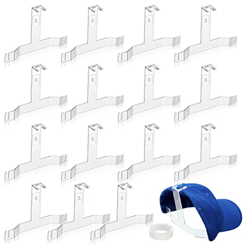 16 Pcs Baseball Cap Display Hat Display Hat Hanger for Wall Mounted Hat Rack Wall Hat Organizer for Baseball Caps Baseball Cap Storage & Organization for Cap Collectors for Door Closet Shelf Bedroom