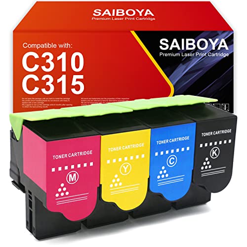 SAIBOYA Remanufactured 4PK Xerox C310 Toner Cartridge Replacement for Xerox 006R04356 006R04357 006R04358 006R04359 Toner Cartridge for Xerox C310 C315 Color Multifunction Printer.