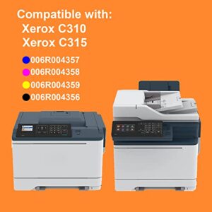 SAIBOYA Remanufactured 4PK Xerox C310 Toner Cartridge Replacement for Xerox 006R04356 006R04357 006R04358 006R04359 Toner Cartridge for Xerox C310 C315 Color Multifunction Printer.